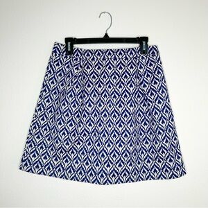 J Crew Womens Navy & White Patterned A-line Mini Skirt Size 4